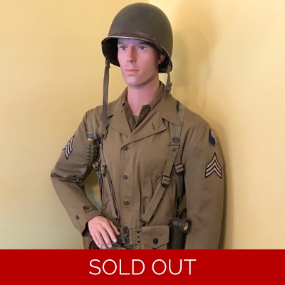 US WWII 29th Inf Div Sergeant Uniform Display with Equipment & Mannequin